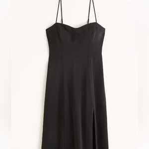 Abercrombie and Fitch Satin High-Slit Maxi Dress